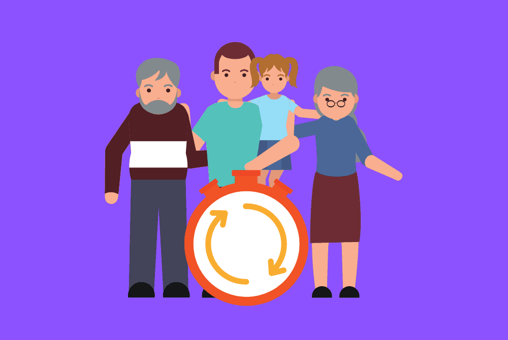 picture of family and a gear wheel